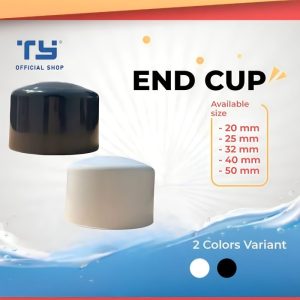 TY End Cap Pipe / Penutup Pipa U - PVC by 3 Pawns - GREY, 50