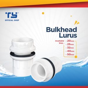 TY Bulkhead Lurus Fitting Vault Ring Pipa Pipe U – PVC by 3 Pawns - GREY, 20