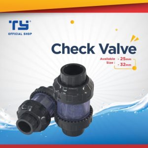 TY Aquarium Check Valve Transparan Pipa Pipe U – PVC by 3 Pawns - GREY, 25