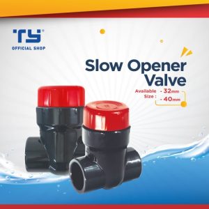 TY Aquarium Slow Opener Gate Valve pipa Pipe U – PVC by 3 Pawns - GREY, 32