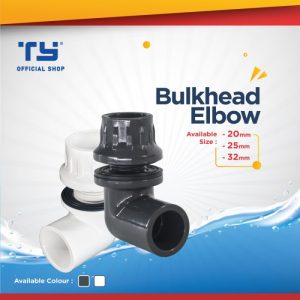 TY Bulkhead Elbow / Fitting Vault ring Pipa Pipe U – PVC by 3 Pawns - WHITE, 20