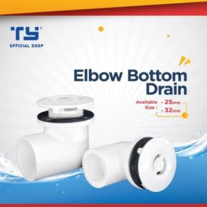 TY Elbow Drainage / Bottom Drain Pipe U – PVC by 3 Pawns - GREY, 20